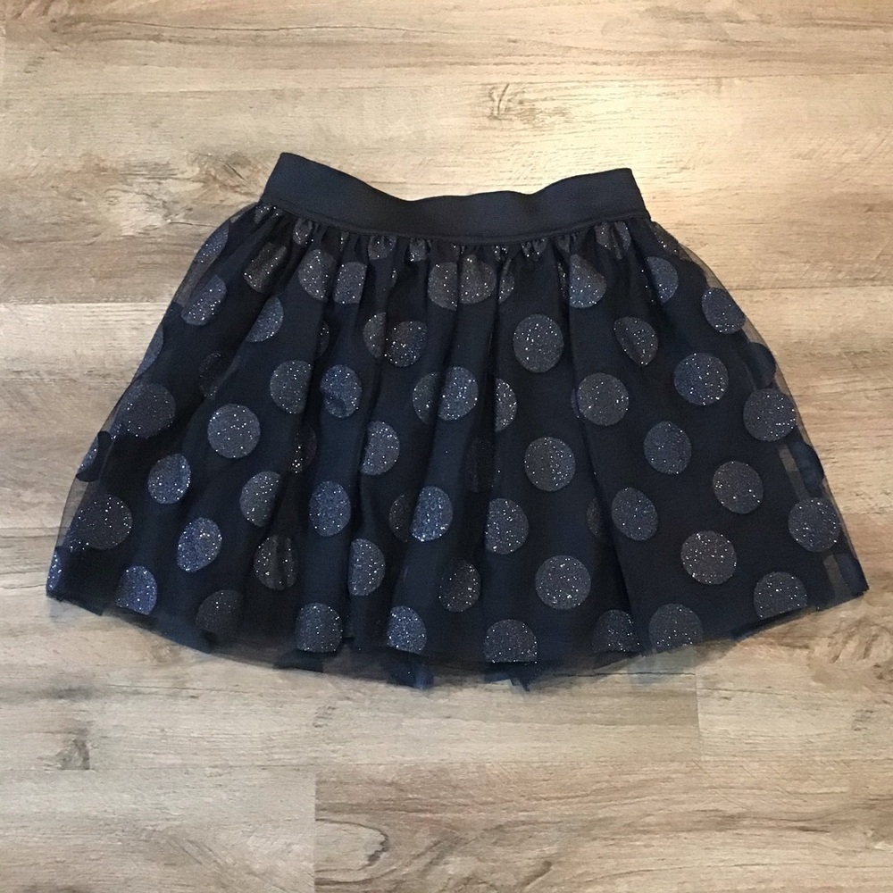 CHEROKEE Skirt Tulle Glitter Dot  Black Size L 10/12 Girls